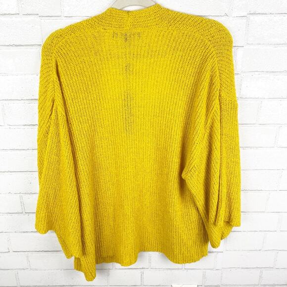 Catherine Malandrino NWT Yellow 3/4 Sleeve Open Front Slouchy Cardigan Size XS - Picture 11 of 15